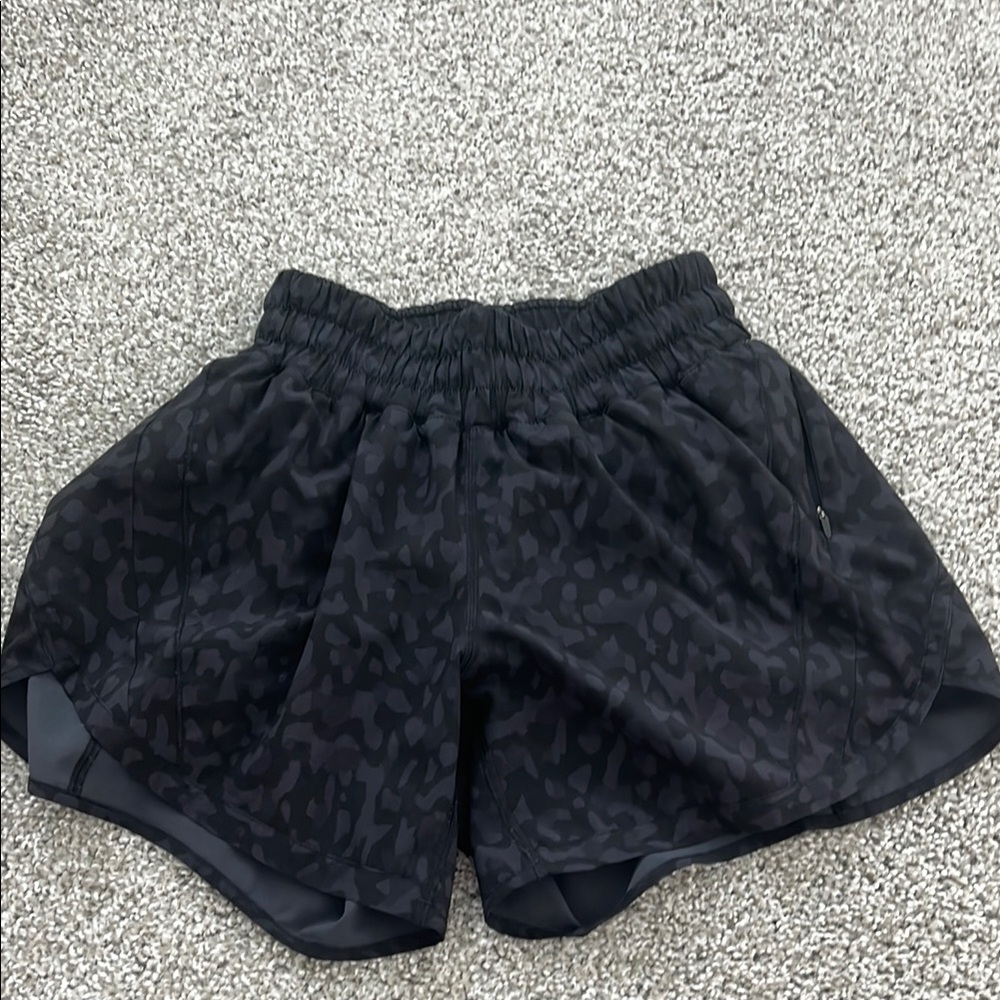 Women's Black Patterned Shorts